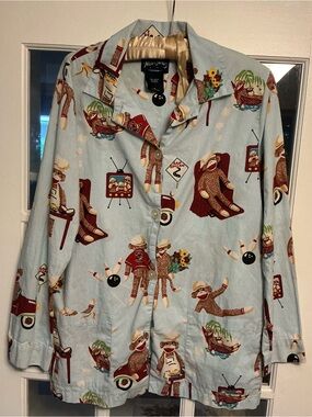 Nick & Nora Monkeys Pajama Top - Med